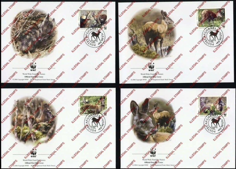 Afghanistan 2004 Fauna Himalayan Musk Deer (WWF) Illegal Stamp First Day Cover Set Afghanistan 2004 Fauna Himalayan Musk Deer (WWF) Illegal Stamp First Day Cover Set