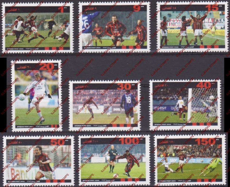 Afghanistan 2004 World Cup Soccer Illegal Stamp Set Afghanistan 2004 World Cup Soccer Illegal Stamp Set