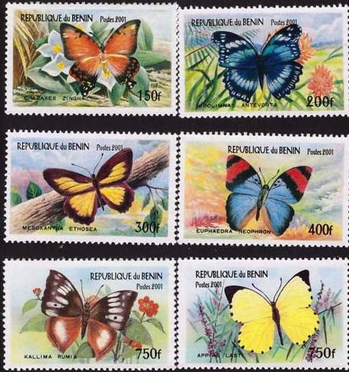Benin 2001 Butterflies Stamp Set Benin 2001 Butterflies Stamp Set