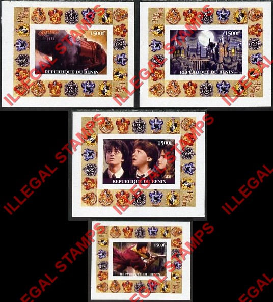 Benin 2001 Harry Potter Illegal Stamp Deluxe Souvenir Sheets of 1 Benin 2001 Harry Potter Illegal Stamp Deluxe Souvenir Sheets of 1