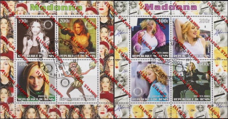 Benin 2003 Madonna with Rotary Emblem Illegal Stamp Souvenir Sheetlets of Four Benin 2003 Madonna with Rotary Emblem Illegal Stamp Souvenir Sheetlets of Four