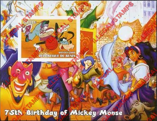 Benin 2004 Disney Mickey Mouse Goofy Basketball Illegal Stamp Souvenir Sheet of 1 Benin 2004 Disney Mickey Mouse Goofy Basketball Illegal Stamp Souvenir Sheet of 1
