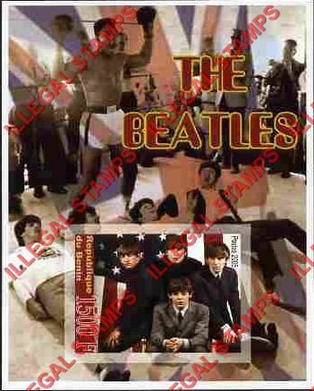 Benin 2005 The Beatles Illegal Stamp Souvenir Sheet of 1 Benin 2005 The Beatles Illegal Stamp Souvenir Sheet of 1