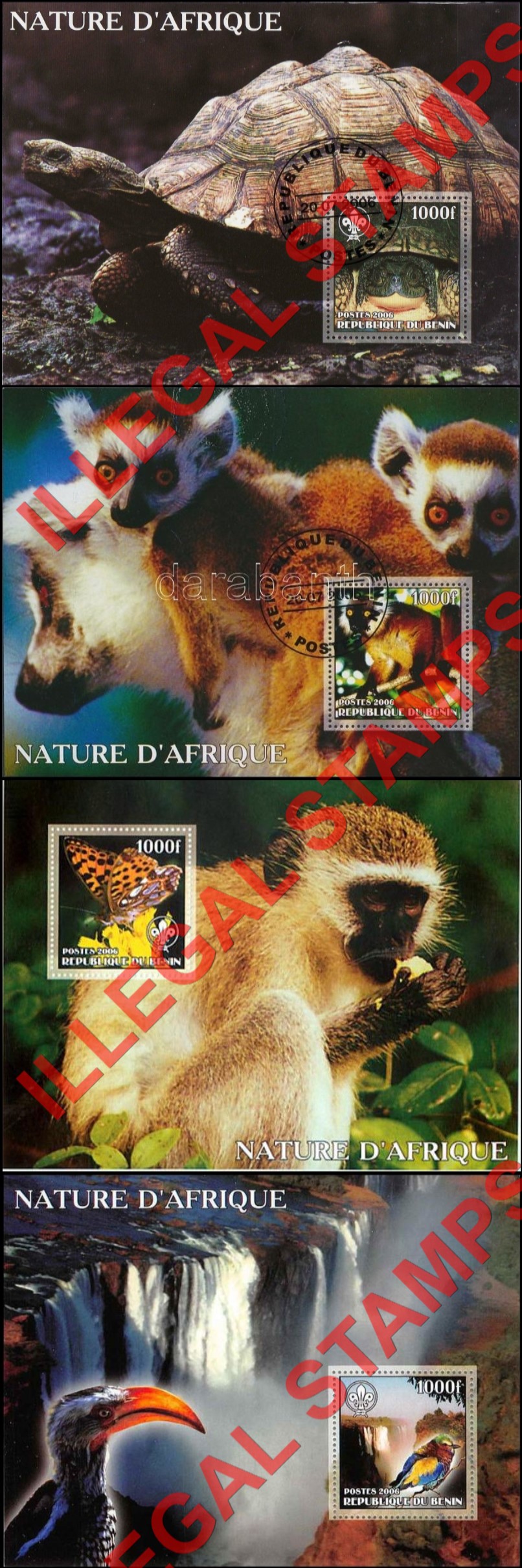Benin 2006 Nature of Africa Illegal Stamp Souvenir Sheets of 1 (Part 4) Benin 2006 Nature of Africa Illegal Stamp Souvenir Sheets of 1 (Part 4)