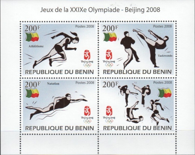Benin 2008 Olympic Games Beijing China Stamp Souvenir Sheet of 4 Shown on Colnect Benin 2008 Olympic Games Beijing China Stamp Souvenir Sheet of 4 Shown on Colnect
