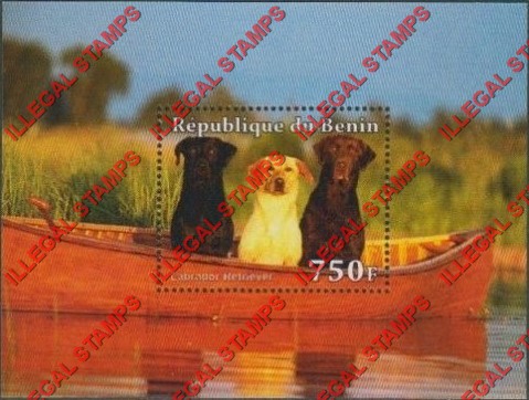 Benin 2008 Dogs Illegal Stamp Souvenir Sheet of 1 Benin 2008 Dogs Illegal Stamp Souvenir Sheet of 1