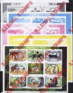 Benin 2008 Jungle Book Illegal Stamp Fake Color Proofs Benin 2008 Jungle Book Illegal Stamp Fake Color Proofs