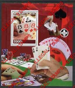 Benin 2008 Playing Cards Gambling Illegal Stamp Souvenir Sheet of 1 Benin 2008 Playing Cards Gambling Illegal Stamp Souvenir Sheet of 1