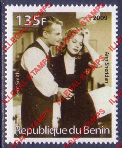 Benin 2009 Famous People Ann Sheridan and Kent Smith Counterfeit Illegal Stamp Benin 2009 Famous People Ann Sheridan and Kent Smith Counterfeit Illegal Stamp