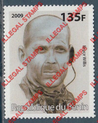 Benin 2009 Famous People Bruce Willis Counterfeit Illegal Stamp Benin 2009 Famous People Bruce Willis Counterfeit Illegal Stamp
