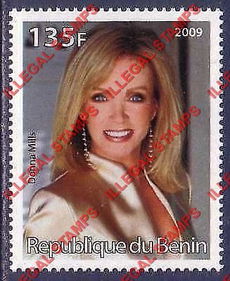 Benin 2009 Famous People Donna Mills Counterfeit Illegal Stamp Benin 2009 Famous People Donna Mills Counterfeit Illegal Stamp