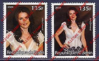 Benin 2009 Famous People Julia Ormond Counterfeit Illegal Stamps Benin 2009 Famous People Julia Ormond Counterfeit Illegal Stamps