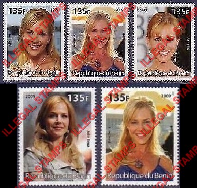 Benin 2009 Famous People Julie Benz Counterfeit Illegal Stamps Benin 2009 Famous People Julie Benz Counterfeit Illegal Stamps