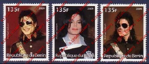 Benin 2009 Famous People Michael Jackson Counterfeit Illegal Stamps Benin 2009 Famous People Michael Jackson Counterfeit Illegal Stamps