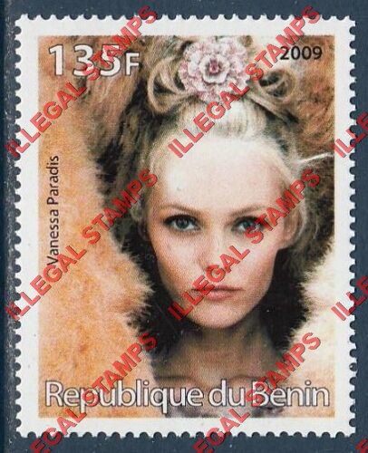 Benin 2009 Famous People Vanessa Paradis Counterfeit Illegal Stamp Benin 2009 Famous People Vanessa Paradis Counterfeit Illegal Stamp