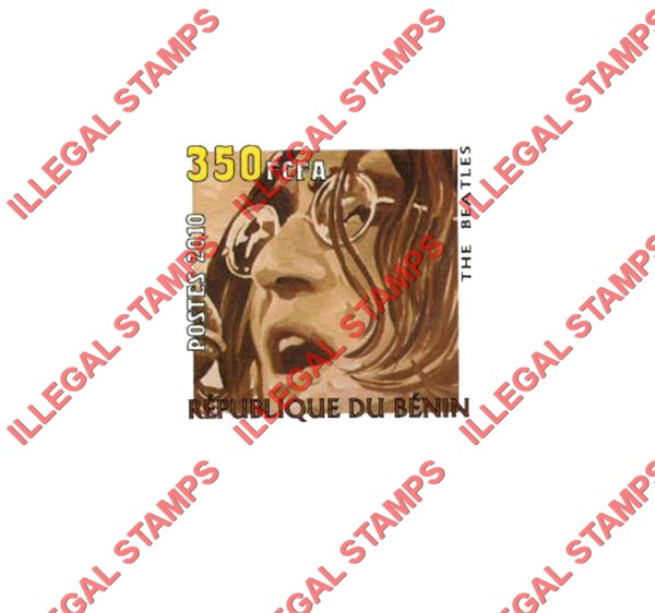 Benin 2010 The Beatles Illegal Stamp Deluxe Proof Sheet of 1 Benin 2010 The Beatles Illegal Stamp Deluxe Proof Sheet of 1