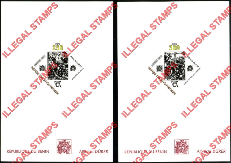 Benin 2011 Durer Illegal Stamp Deluxe Proof Sheets of 1 Benin 2011 Durer Illegal Stamp Deluxe Proof Sheets of 1