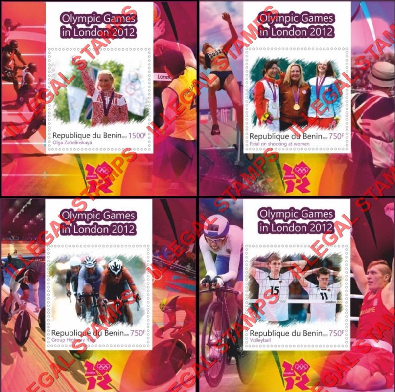 Benin 2012 Olympic Games in London Illegal Stamp Souvenir Sheets of 1 (Part 1) Benin 2012 Olympic Games in London Illegal Stamp Souvenir Sheets of 1 (Part 1)