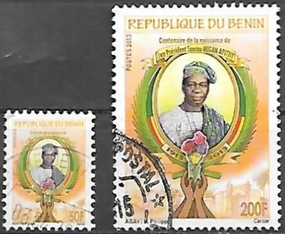 Benin 2013 Centenary of Birth of Former President Sourou Migan Apithy Unlisted in Scott Catalog Benin 2013 Centenary of Birth of Former President Sourou Migan Apithy Unlisted in Scott Catalog
