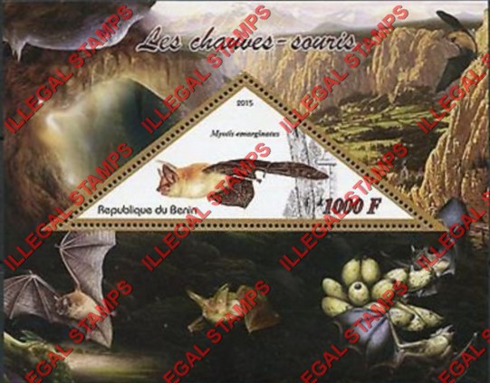 Benin 2015 Bats Illegal Stamp Souvenir Sheet of 1 Benin 2015 Bats Illegal Stamp Souvenir Sheet of 1