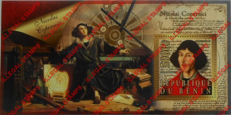Benin 2015 Leaders Nicolaus Copernicus Illegal Stamp Souvenir Sheet of 1 Benin 2015 Leaders Nicolaus Copernicus Illegal Stamp Souvenir Sheet of 1