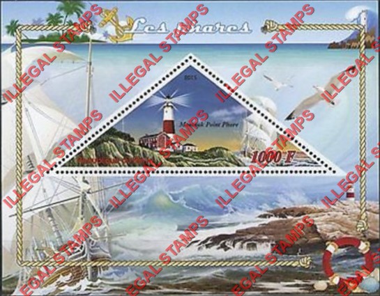 Benin 2015 Lighthouses Illegal Stamp Souvenir Sheet of 1 Benin 2015 Lighthouses Illegal Stamp Souvenir Sheet of 1