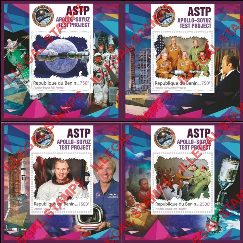 Benin 2018 Apollo Soyuz Test Project Illegal Stamp Souvenir Sheets of 1 (Part 2) Benin 2018 Apollo Soyuz Test Project Illegal Stamp Souvenir Sheets of 1 (Part 2)