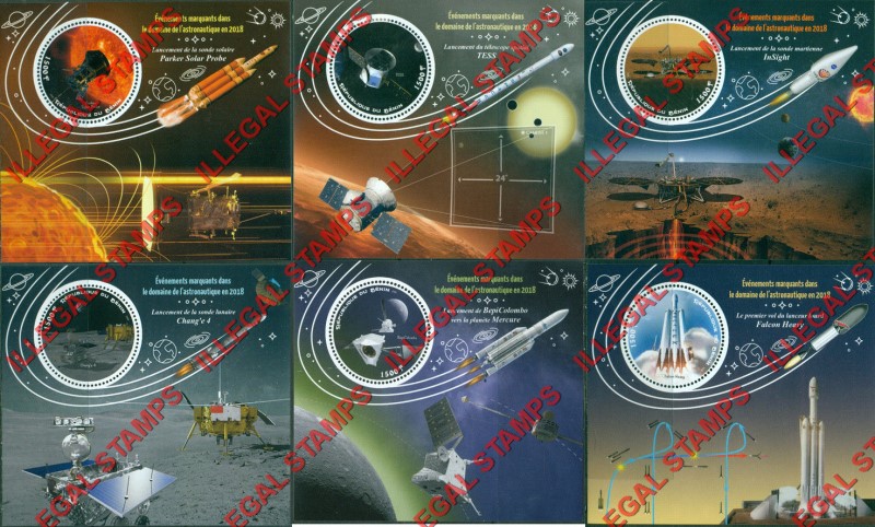 Benin 2018 Space Events Illegal Stamp Souvenir Sheets of 1 Benin 2018 Space Events Illegal Stamp Souvenir Sheets of 1