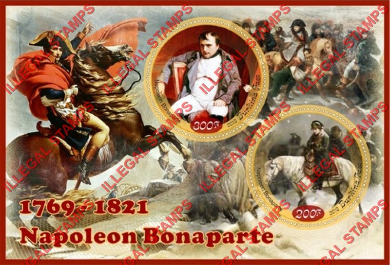 Burkina Faso 2018 Napoleon Bonaparte (different) Illegal Stamp Souvenir Sheet of 2