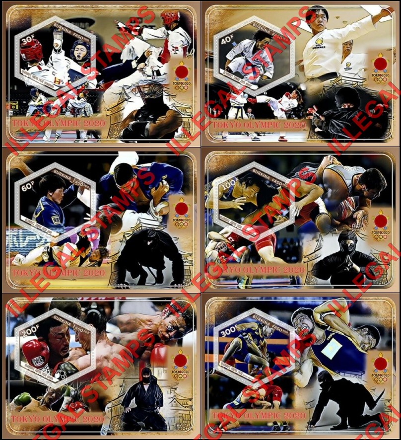 Burkina Faso 2018 Olympic Games in Tokyo in 2020 (different a) Illegal Stamp Souvenir Sheets of 1