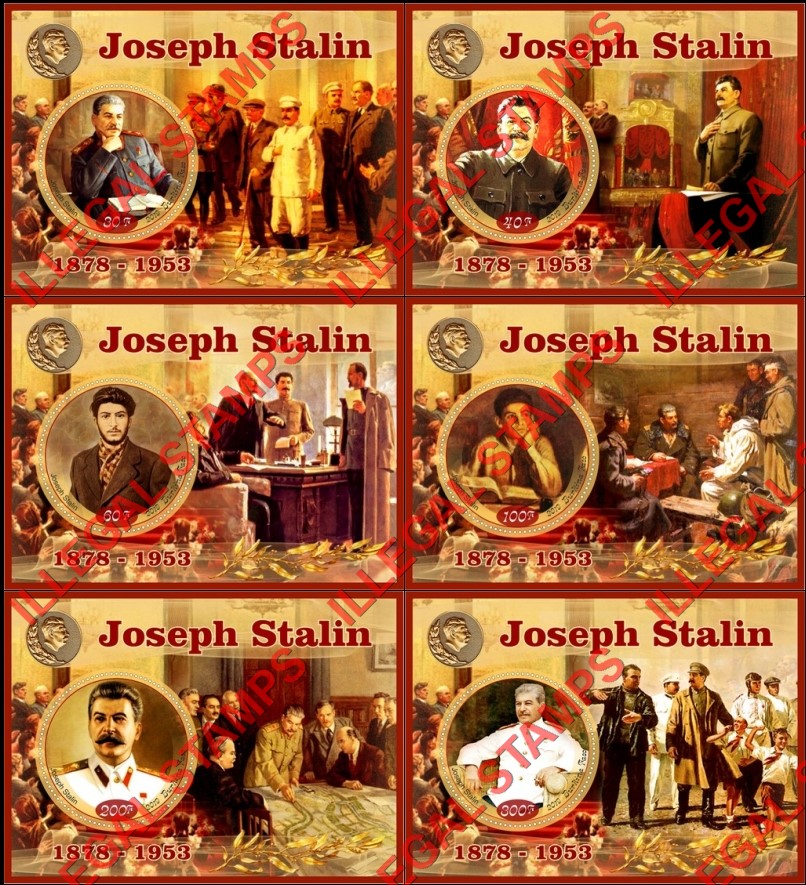Burkina Faso 2019 Joseph Stalin (different a) Illegal Stamp Souvenir Sheets of 1