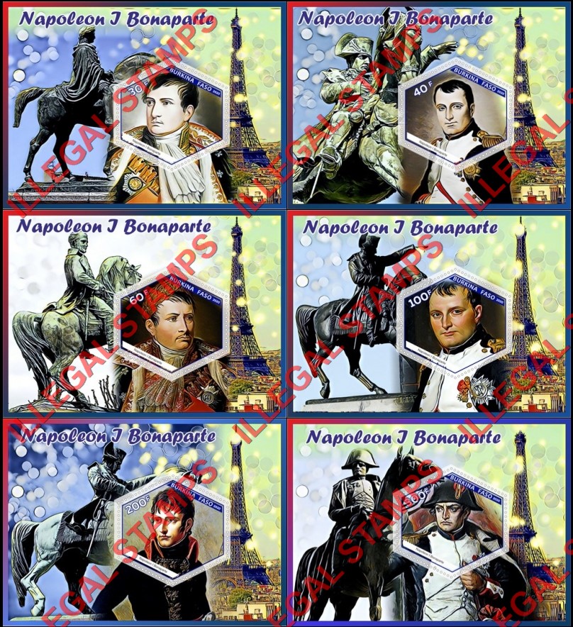 Burkina Faso 2020 Napoleon Bonaparte Illegal Stamp Souvenir Sheets of 1 Burkina Faso 2020 Napoleon Bonaparte Illegal Stamp Souvenir Sheets of 1