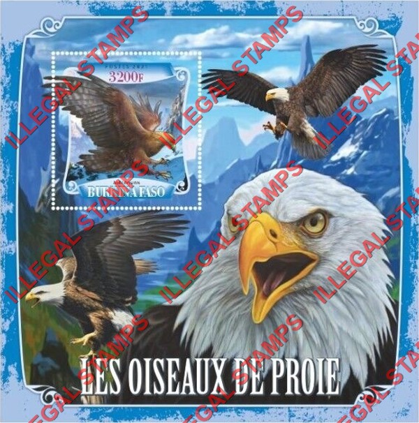 Burkina Faso 2021 Birds of Prey Illegal Stamp Souvenir Sheet of 1 Burkina Faso 2021 Birds of Prey Illegal Stamp Souvenir Sheet of 1