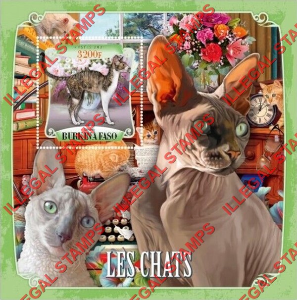 Burkina Faso 2021 Cats (different) Illegal Stamp Souvenir Sheet of 1 Burkina Faso 2021 Cats (different) Illegal Stamp Souvenir Sheet of 1
