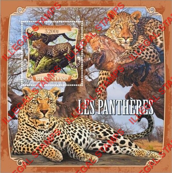 Burkina Faso 2021 Panthers Illegal Stamp Souvenir Sheet of 1 Burkina Faso 2021 Panthers Illegal Stamp Souvenir Sheet of 1