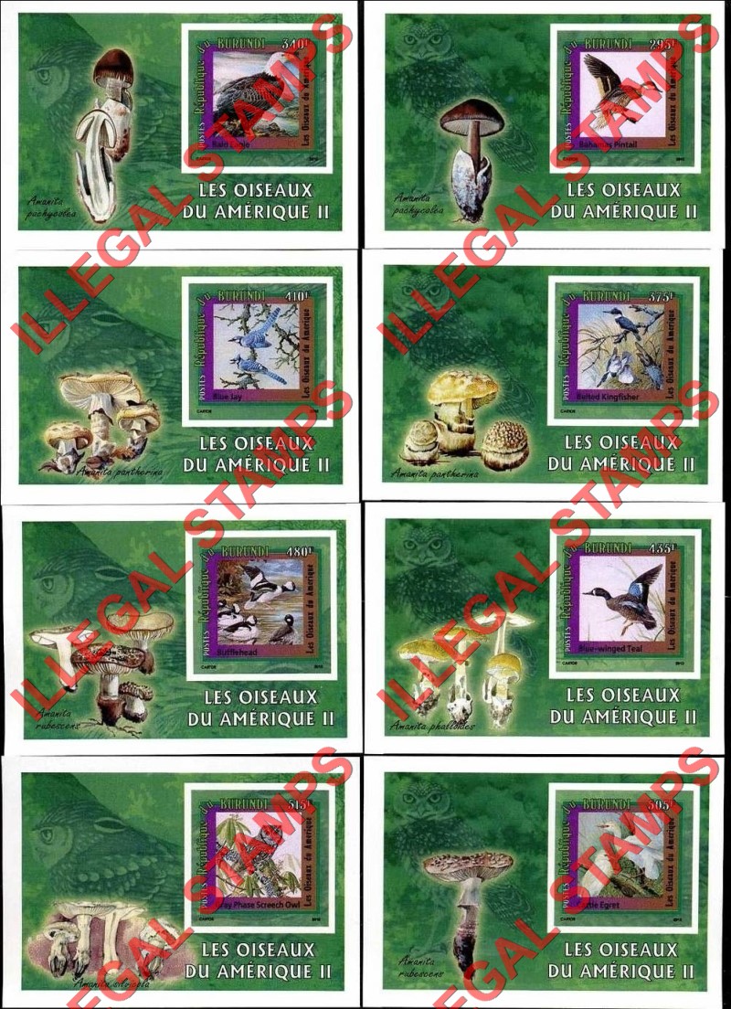 Burundi 2010 Birds of America Counterfeit Illegal Stamp Souvenir Sheets of 8 (Part 2) Burundi 2010 Birds of America Counterfeit Illegal Stamp Souvenir Sheets of 8 (Part 2)