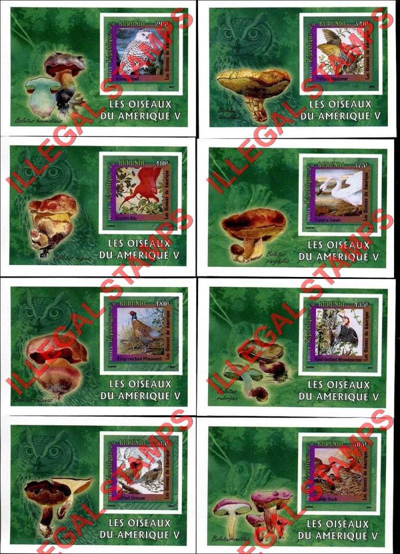 Burundi 2010 Birds of America Counterfeit Illegal Stamp Souvenir Sheets of 8 (Part 5) Burundi 2010 Birds of America Counterfeit Illegal Stamp Souvenir Sheets of 8 (Part 5)