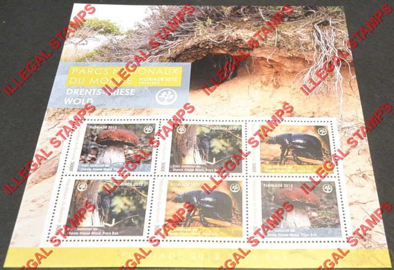 Burundi 2012 National Parks Drents-Friese Wold Counterfeit Illegal Stamp Souvenir Sheet of 6 Burundi 2012 National Parks Drents-Friese Wold Counterfeit Illegal Stamp Souvenir Sheet of 6
