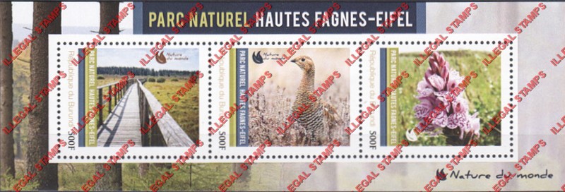 Burundi 2012 National Parks High Fens-Eifel Counterfeit Illegal Stamp Souvenir Sheet of 3 Burundi 2012 National Parks High Fens-Eifel Counterfeit Illegal Stamp Souvenir Sheet of 3