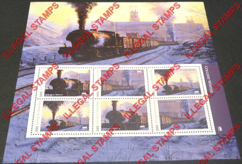 Burundi 2012 Trains Locomotives Colliery Winter Counterfeit Illegal Stamp Souvenir Sheet of 6 Burundi 2012 Trains Locomotives Colliery Winter Counterfeit Illegal Stamp Souvenir Sheet of 6