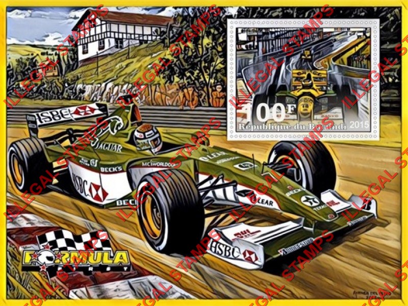 Burundi 2015 Formula I Cars Counterfeit Illegal Stamp Souvenir Sheet of 1 Burundi 2015 Formula I Cars Counterfeit Illegal Stamp Souvenir Sheet of 1