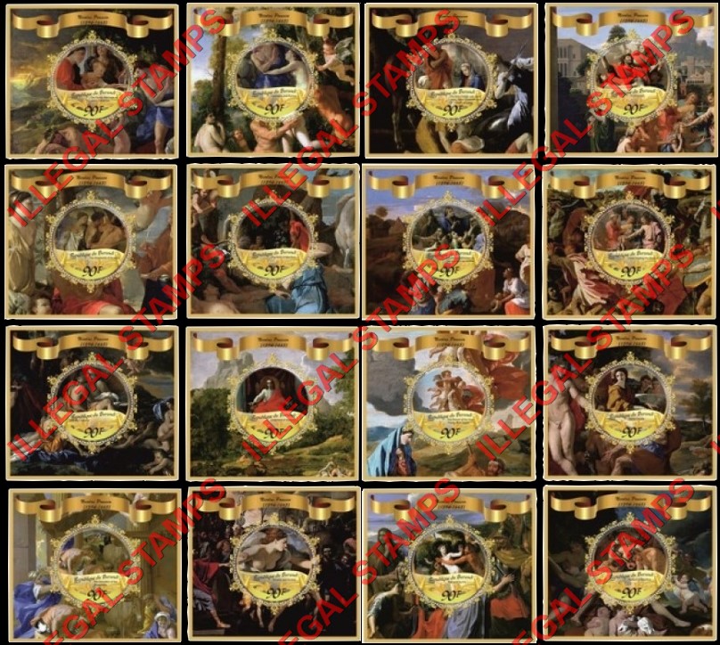 Burundi 2016 Paintings by Nicolas Poussin Counterfeit Illegal Stamp Souvenir Sheets of 1 (Part 2) Burundi 2016 Paintings by Nicolas Poussin Counterfeit Illegal Stamp Souvenir Sheets of 1 (Part 2)