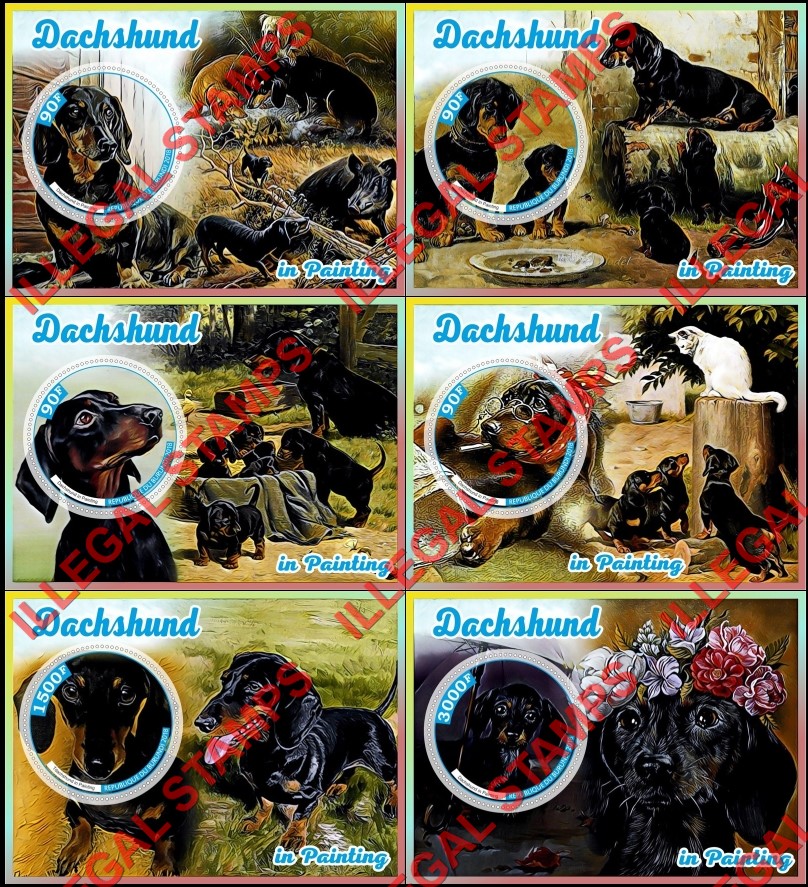 Burundi 2018 Dogs Dachshund in Painting Counterfeit Illegal Stamp Souvenir Sheets of 1 Burundi 2018 Dogs Dachshund in Painting Counterfeit Illegal Stamp Souvenir Sheets of 1
