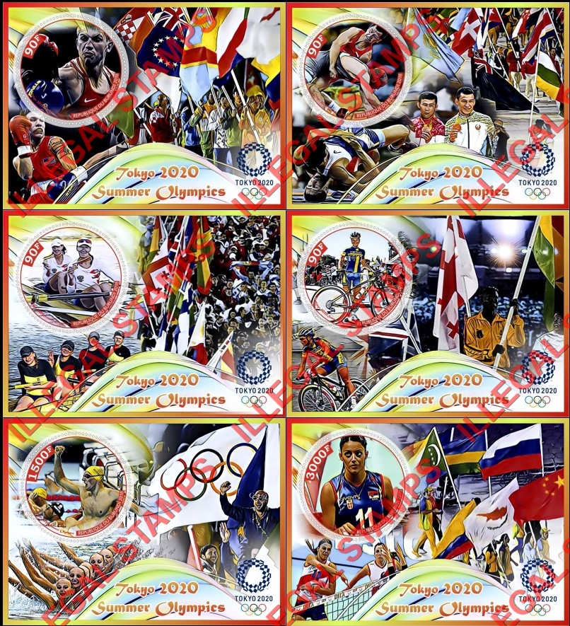Burundi 2018 Olympic Games in Tokyo in 2020 Counterfeit Illegal Stamp Souvenir Sheets of 1 Burundi 2018 Olympic Games in Tokyo in 2020 Counterfeit Illegal Stamp Souvenir Sheets of 1