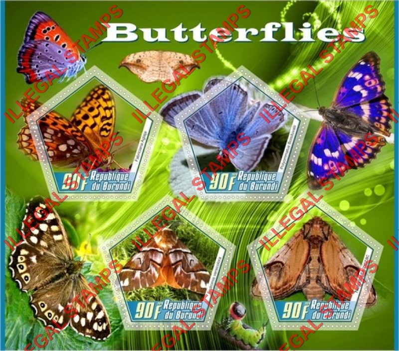 Burundi 2020 Butterflies (different a) Counterfeit Illegal Stamp Souvenir Sheet of 4 Burundi 2020 Butterflies (different a) Counterfeit Illegal Stamp Souvenir Sheet of 4