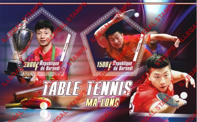Burundi 2020 Table Tennis Ma Long Counterfeit Illegal Stamp Souvenir Sheet of 2 Burundi 2020 Table Tennis Ma Long Counterfeit Illegal Stamp Souvenir Sheet of 2