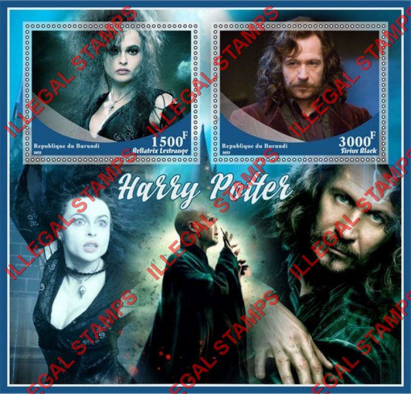 Burundi 2022 Harry Potter Movie Characters Counterfeit Illegal Stamp Souvenir Sheet of 2 Burundi 2022 Harry Potter Movie Characters Counterfeit Illegal Stamp Souvenir Sheet of 2