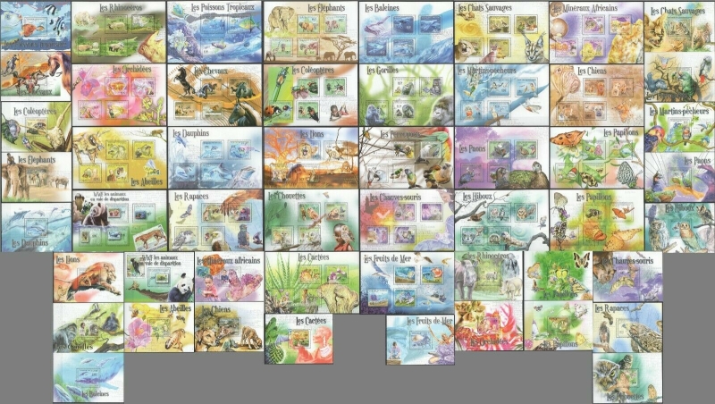 Central African Republic 2011 Fauna Stamperija Souvenir Sheet Examples Central African Republic 2011 Fauna Stamperija Souvenir Sheet Examples