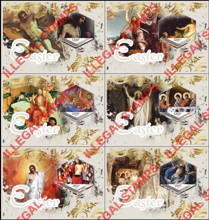 Central African Republic 2018 Easter Paintings Illegal Stamp Souvenir Sheets of 1 Central African Republic 2018 Easter Paintings Illegal Stamp Souvenir Sheets of 1