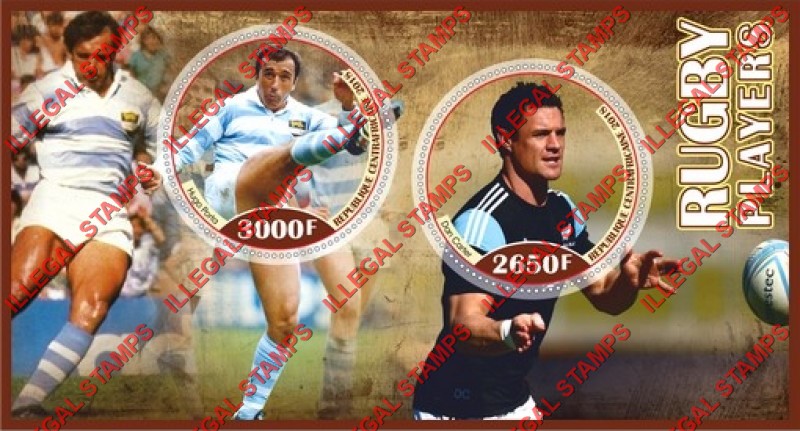 Central African Republic 2018 Rugby Players Illegal Stamp Souvenir Sheet of 2 Central African Republic 2018 Rugby Players Illegal Stamp Souvenir Sheet of 2